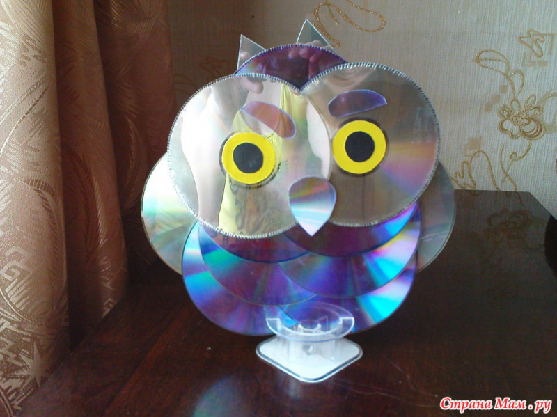 Сова из дисков своими руками: превращаем ненужные CD в предмет декора