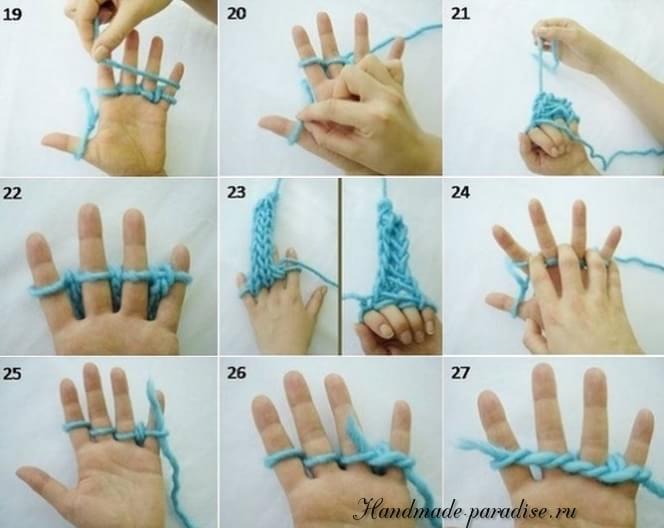 Вязание на руках и на пальцах