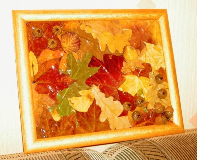 Панно из листьев своими руками на тему осень с фото и видео
