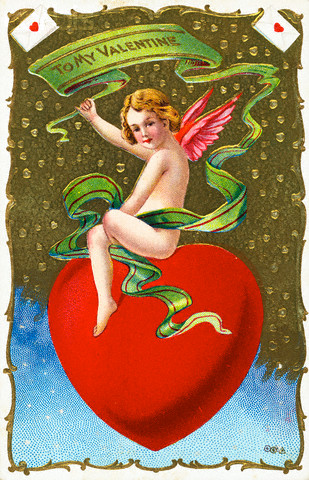 Винтажные открытки день Святого Валентина