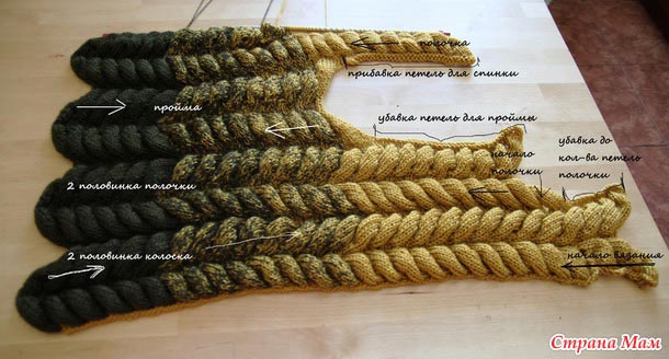 Азиатский колосок спицами: мастер-класс со схемами вязания
