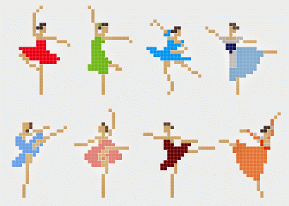 Балерины и танцовщицы - схемы вышивки крестом