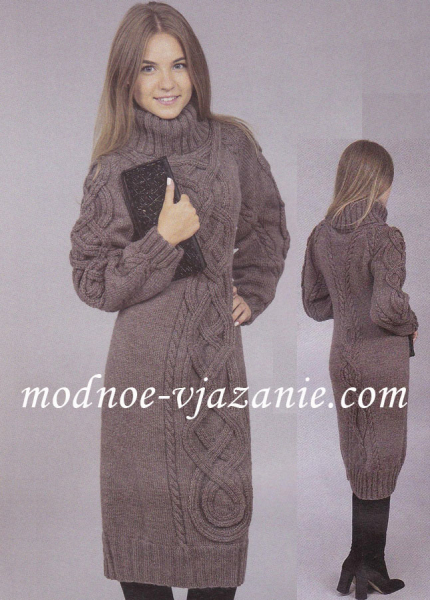 Вязаное платье спицами со схемами и описанием: как связать теплую одежду на зиму для женщин