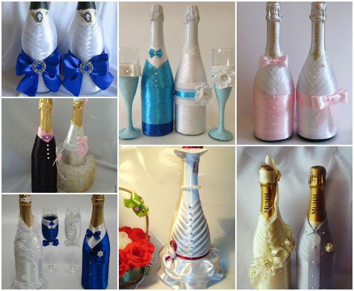 Свадебные бутылки шампанского - 59 фото