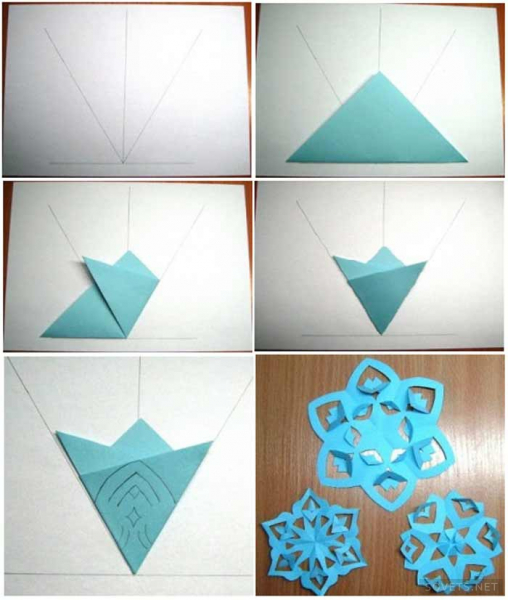 Как вырезать красивую снежинку из бумаги с фото схем