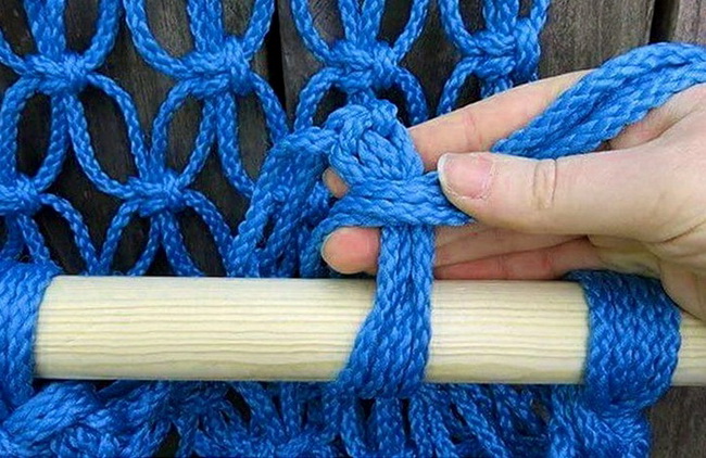 Гамак своими руками плетение из бельевой веревки схемы