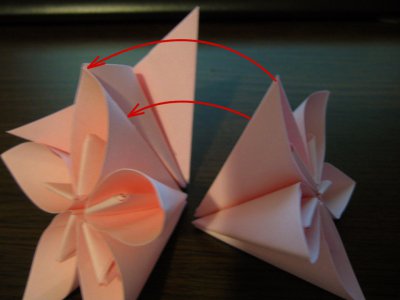 Шар из цветов со схемами в техниках квиллинг и оригами