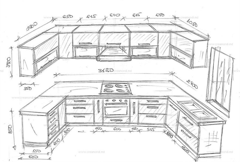 Что нужно сделать для создания чертежа кухни