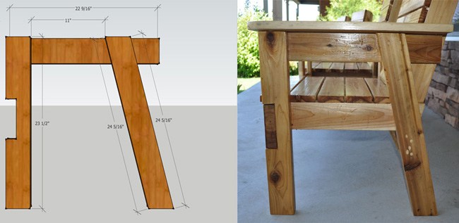 Совмещенные деревянные кресла с подлокотниками и столиком посередине 
