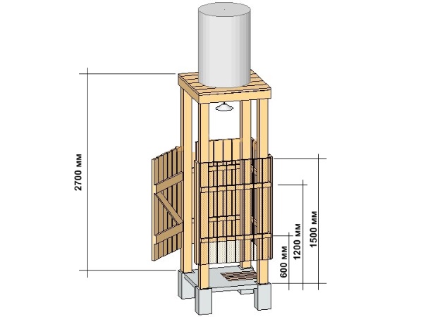 Как сделать деревянный душ на даче?