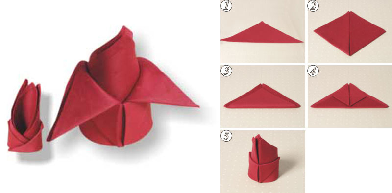 Как красиво сложить бумажные салфетки на праздничный стол