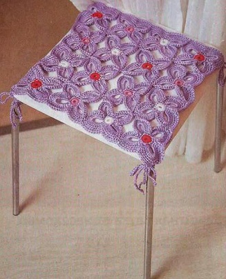 Красивые коврики на стулья крючком
