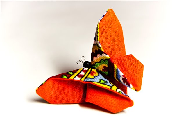Бабочка из ткани своими руками в технике оригами с мастер-классом