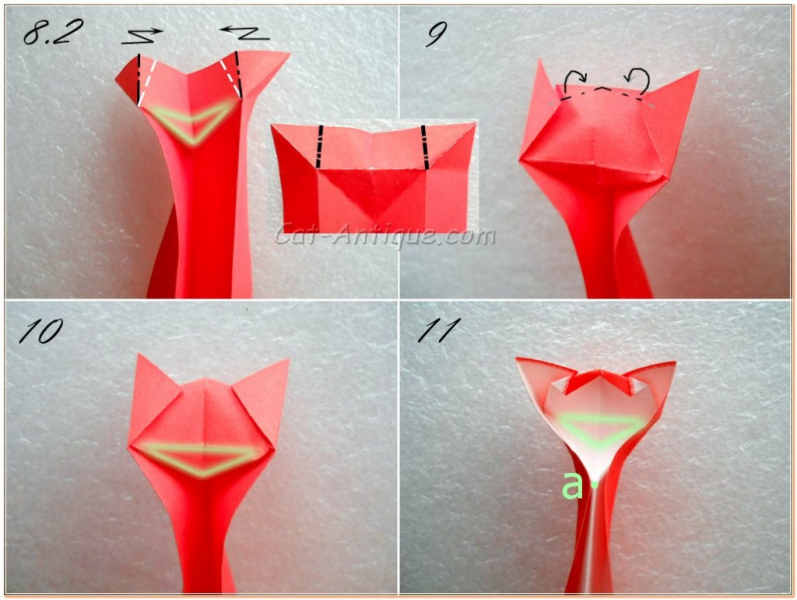 Оригами кошка: мастер-класс со схемами и видео