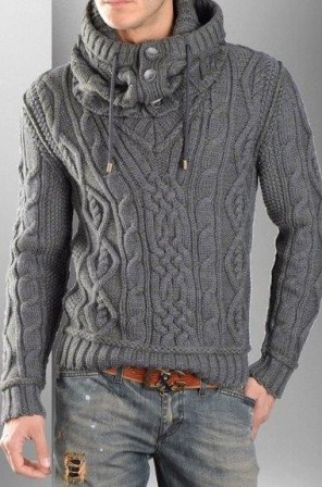 Вязание спицами красивого пуловера для мужчин: схема с описанием