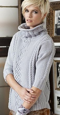 Вязание спицами свитера с горлом для женщин и девушек: схема с описанием