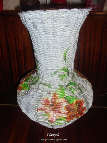 Плетение вазы из газетных трубочек для начинающих с видео и фото