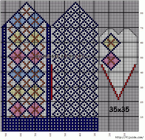 Вязание варежек с рисунком спицами 33 схемы 