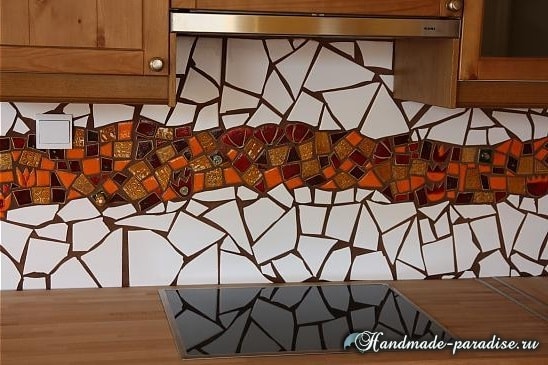 Кухонный фартук из мозаики своими руками
