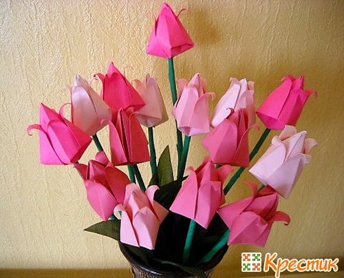 Цветы оригами из бумаги: схемы с описанием, делаем бумажный тюльпан, лилию и белый цветок без усилий