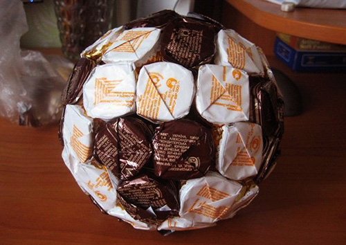 Мастер-класс по изготовлению футбольного мяча из конфет