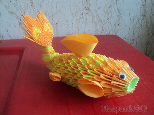 Оригами: рыбка для детей со схемой с фото и видео