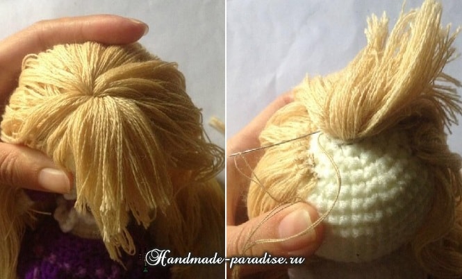 Как сделать волосы куколке амигуруми