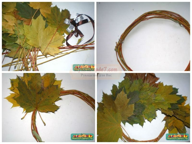 Венок из осенних листьев своими руками: мастер-класс с видео