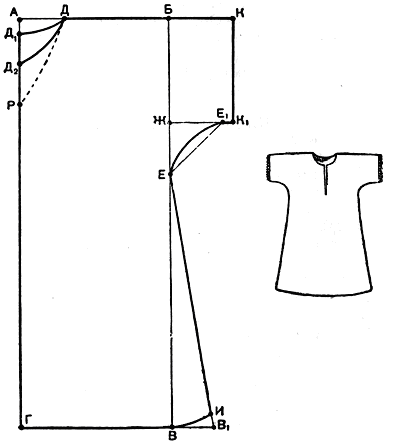 Женская ночная рубашка: выкройка ночнушки и ход работы по шитью