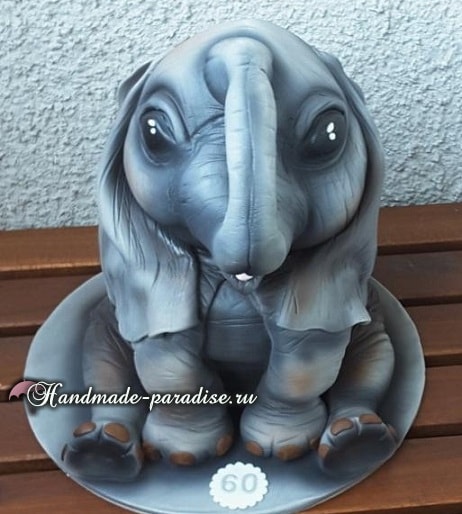 Торт «Слон» из мастики. Фото мастер-класс