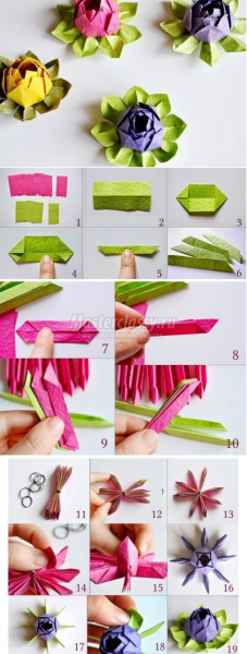 Цветок-оригами из бумаги: пошаговая инструкция для начинающих