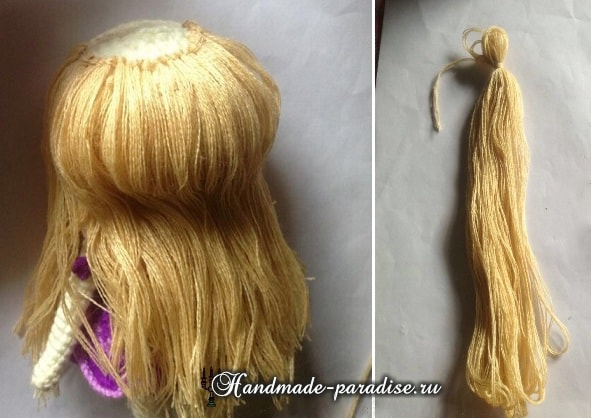 Как сделать волосы куколке амигуруми