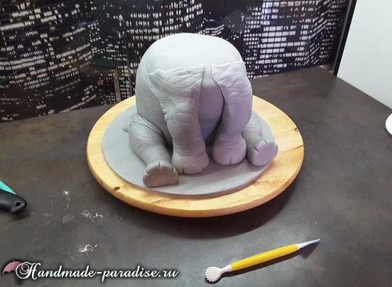 Торт «Слон» из мастики. Фото мастер-класс