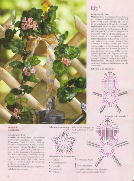 Схемы вязанных крючком цветов — фиалки маки розы каллы 