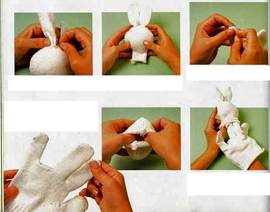 Куклы для кукольного театра — делаем куклу из перчатки Зайчик 