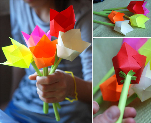 Аппликация "Цветы" из цветной бумаги своими руками: шаблоны с фото