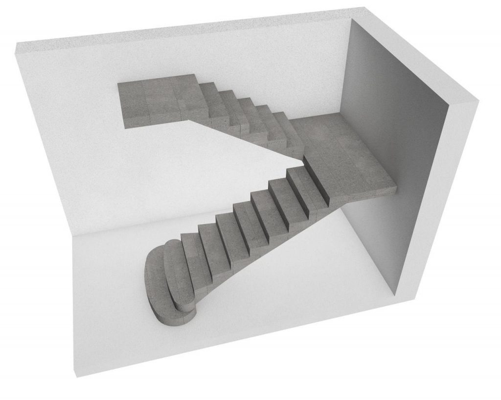 П-образная бетонная лестница