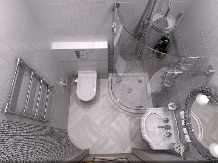 Ванная комната 3 кв. м. - 80 фото лучших примеров дизайна