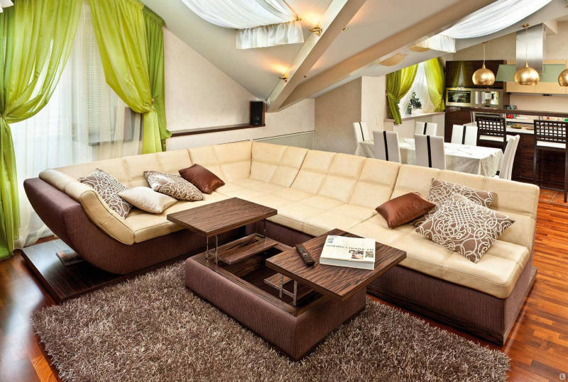 Модульный диван для гостиной со спальным местом