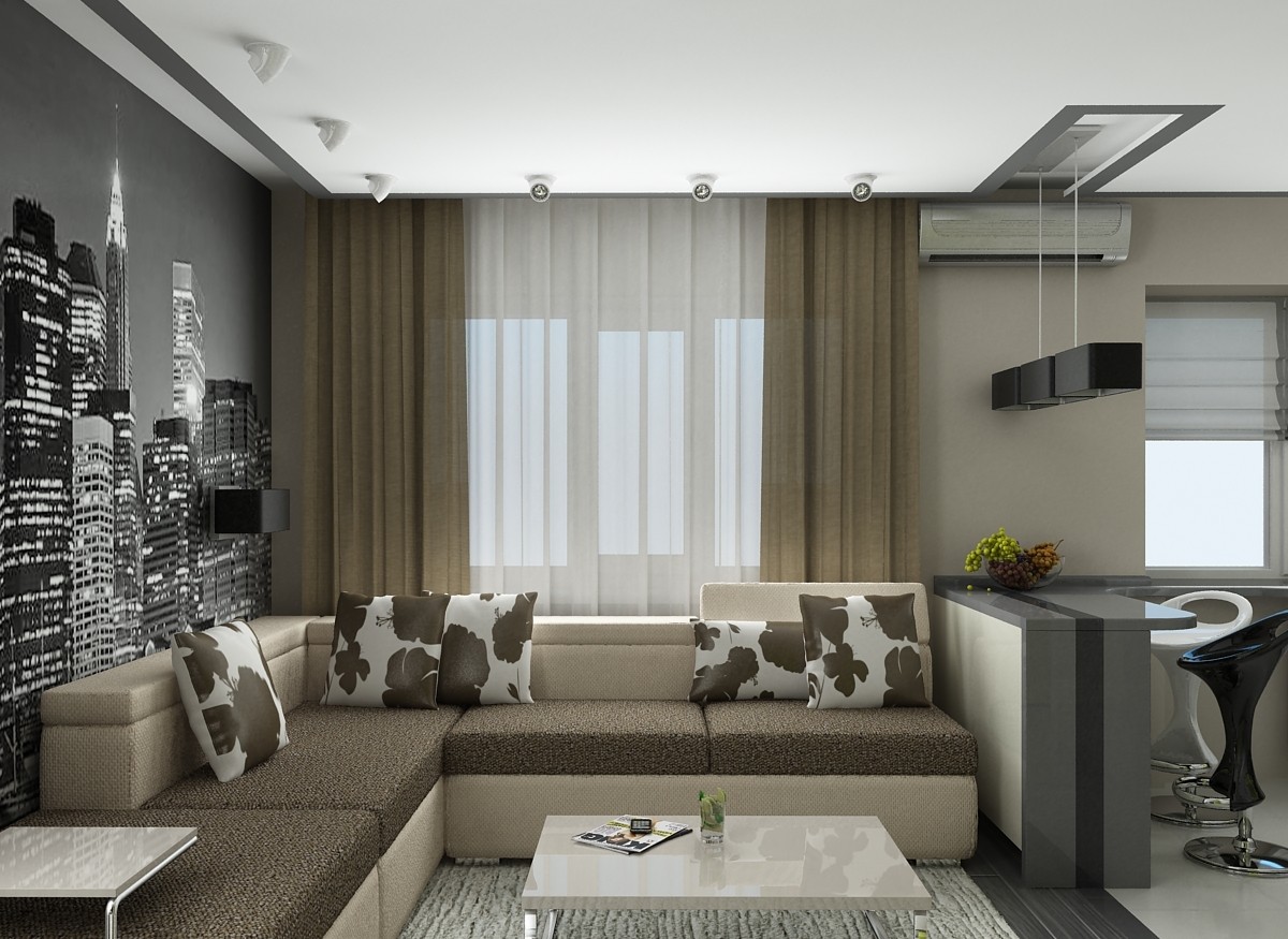 Дизайн однокомнатной квартиры: проект ремонт 1-комнатной квартиры площадью 33 кв