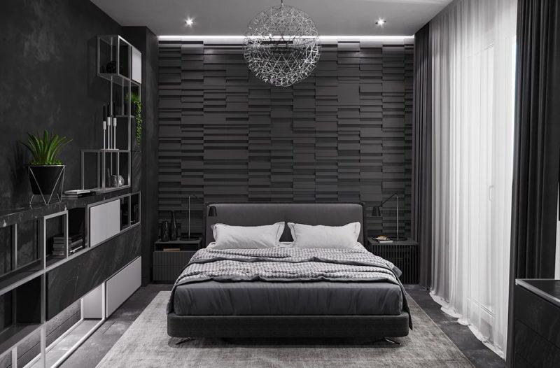 Черная спальня в современном стиле