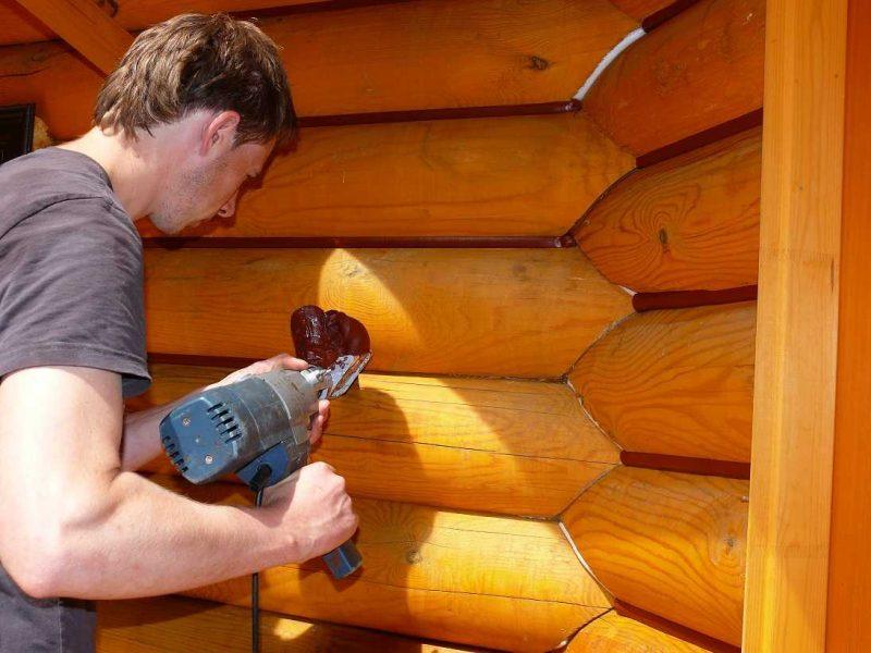 Подготовка деревянных элементов к герметизации